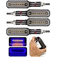 ELTRON TURBO LED Indicators Universal For All Bikes Models Motorcycle Turn Signal Lights. Yellow & Blue, Pack of 4