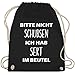 Produktbild Turnbeutel - Bitte nicht schubsen ich hab Sekt im Beutel - Unisize - Schwarz - WM110 - Turnbeutel & Gym Bag