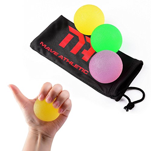 MAVE ATHLETIC ® - 3 Stk. PREMIUM Handtrainer / Unterarmtrainer / Fingertrainer / Handmuskeltrainer Griffbälle zur Stärkung der Handmuskulatur inkl. kostenlosem Aufbewahrungsbeutel