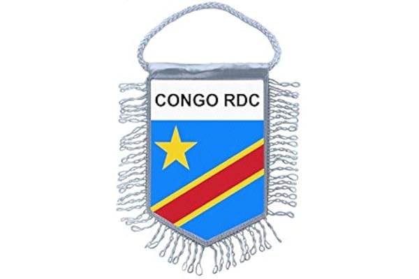 Akachafactory Fanion Mini Drapeau Pays Voiture Decoration Congo RDC
