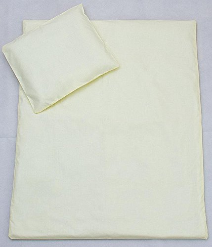 4 Pcs Crib Set 70x80 cm, Quilt & Pillow Covers - CREAM PLAIN