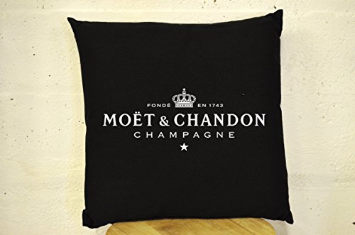Moet Champagner – schwarz & weiß Kissen – 43,2 cm - 2