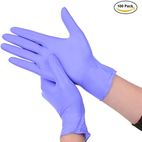 TankerStreet Resistant Disposable Gloves Nitrile Latex Powder Free Purple Disposable Gloves Excellent Sensitivity Food Grade Size Extra Large (XL) 100 Pack