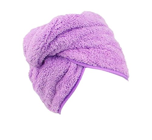 La Vogue Women Dry Hair Hat Water Absorbent Hair Dry Towel Headcloth (Purple Hat)