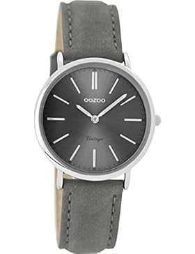Oozoo Vintage Damenuhr Lederband 32 MM Grau/Grau C8823