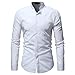 Produktbild Button Herren Männer Tops Casual Herrenhemd Fashion Solid Pure Color Langarm-ShirtGreatestPAK TopsWeißXXL
