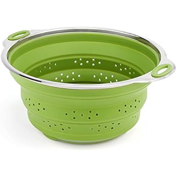 3 Passoires Pliables De Cuisine - Égouttoir Rétractable Pour Fruits, Légumes Et Pâtes - Gris