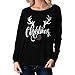 Produktbild Strung Damen Langarm Kapuze Casual Sweatshirt Top Damen Brief Weihnachten Elk Head Druck Bluse Fashion T-Shirt Pullover Neu Herbst Winter Top Bluse Kapuze Bluse Jacke Hoodie Sweater