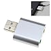 Produktbild Aluminium USB 2.0 3D Virtual 7.1 Kanal Audio Soundkarte Adapter for PC Fenster Mac