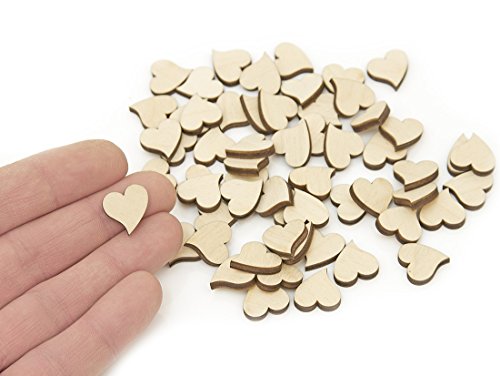 200 x Holz Herzen (1,5 cm) Form embellishmen Holz Craft blanko Ornament Dekoration