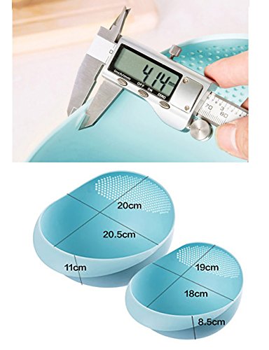 Fashionbabies Neue kreative Kunststoff Gemüse Waschbecken waschen Reis Sieb Obstkorb Küche Gadget L grün - 2