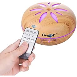 550ml Diffuseur d'Huile Essentielle,Humidificateur Ultrasonique,Air Purifier Spray d'aromathérapie Electrique-Avec Télécommande+7 Couleurs Changeantes,3 Réglages de Minuterie-Pour SPA/Yoga/Bureau Etc