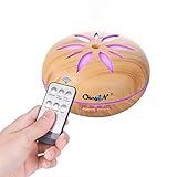 550ml Diffuseur d'Huile Essentielle,Humidificateur Ultrasonique,Air Purifier Spray d'aromathérapie Electrique-Avec Télécommande+7 Couleurs Changeantes,3 Réglages de Minuterie-Pour SPA/Yoga/Bureau Etc