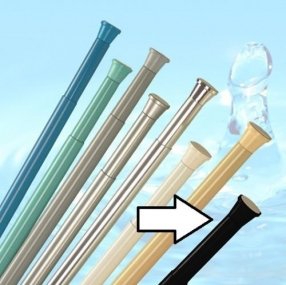 DUSCHVORHANGSTANGE 190 – 300 cm SCHWARZ TELESKOPSTANGE ** EXTRA LANG ** SPRING SHOWER ROD BLACK! - 2