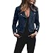 Produktbild Longra Damen Bomberjacken Vintage Bikerjacken Kurzjacken Winterjacken Reißverschluss Blousonjacket Übergangsjacke Retro Piloten Fliegerjacke Motorradjacke Damen Mäntel Steppmantel Outwear (S, Blau)