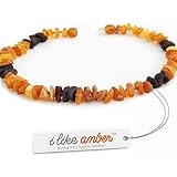 Bernsteinkette für Hunde und Katzen - aus echtem, rohem baltischem Bernstein hergestellt - 100 % natürlicher Floh- und Zeckenschutz - natürliche Art, um Ihren vierbeinigen Freund zu schützen - Größenauswahl von 20 cm bis 75 cm C3CH 36