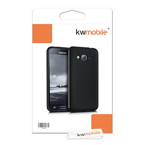 kwmobile Funda para Samsung Galaxy J3  2016  DUOS - Case para m  vil en TPU silicona - Cover trasero en negro mate