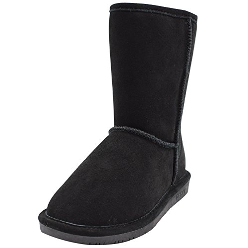 Oasap Womens Tall Classic Fur Lined Waterproof Flat Winter Snow Boots, Black EURO39/US8/UK6