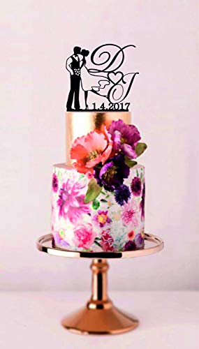 Preisvergleich Produktbild Tortenaufsatz für Paare, Hochzeitstortenaufsatz, personalisierbar