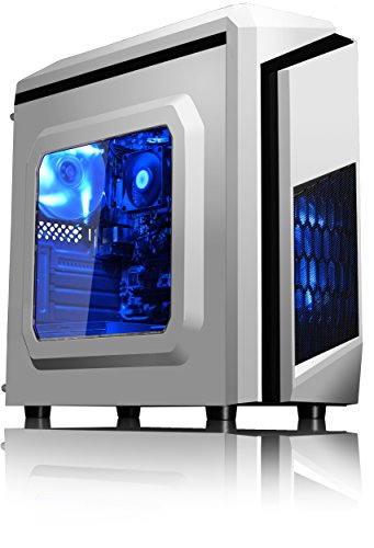 VIBOX Killstreak SA4-295 Komplett-PC Paket Gaming PC – 3,9GHz AMD A4 Dual-Core APU, Desktop Gamer Computer mit Spielgutschein, 22″ HD Monitor, Gamer Tastatur & Mouse, Blau Innenbeleuchtung, lebenslange Garantie* (3,7GHz (3,9GHz Turbo) superschneller AMD A4-6300 Dual-Core-APU / CPU-Prozessor, 8GB DDR3 1600MHz RAM, 3TB (3000GB) SATA III 7200rpm Festplatte, 400W 85+ Netzteil, CIT F3 Weiß Gaming Geh§use, Asrock FM2+ A68M Mainboard, Ohne Windows Betriebssystem) - 4