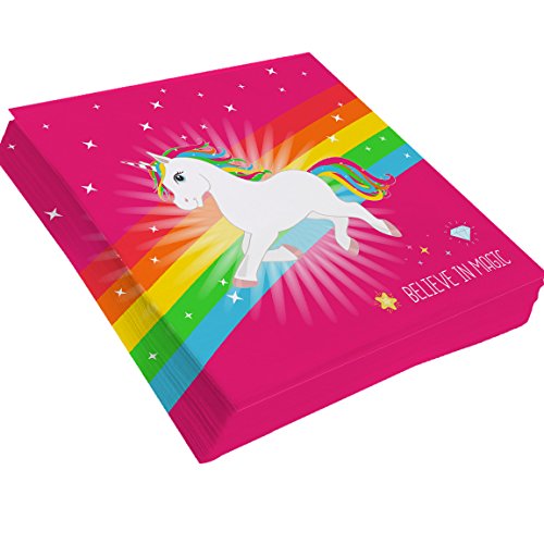 Bada Bing 2er Set Servietten Einhorn Pink Regenbogen Stern 2fach sortiert Neu Magic - 3