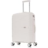 1990s Cabin Suitcase 55x39x21.5cm (46L) Polypropylene - Embedded Padlock - 20 Inches - White