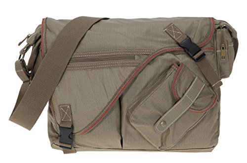 ELEPHANT Kuriertasche SAHARA Canvas Tasche Laptopfach 39x28 cm Schultertasche