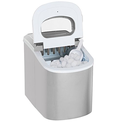 Yahee Eiswürfelmaschine Eiswürfelbereiter Automatischer Eis Würfel Maschine Icemaker silber - 4
