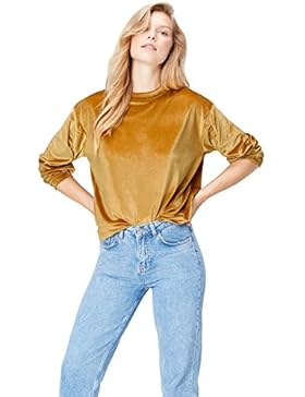 FIND Damen Sweatshirt Ruched Velour