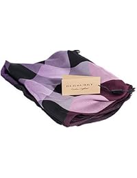Burberry Women's Purple Lightweight Check Silk Scarf
