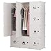 Produktbild Koossy erweiterbares Regalsystem stabiles Kleiderschrank mit Kategorie Aufkleber für Kleidung, Schuhen, Taschen und Spielzeug 660L,111 x 47 x 147 cm, Weiß
