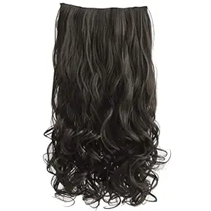 Paradise 5 Clips ? Head Curly 1 Piece Hair Extensions For Women Real Hair And Hair Extensions For Girls To Increase Instant Length And Volume (Dark Brown H1)