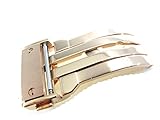 JRRS7777 24mm Herren Armbanduhr Druckverschluss Edelstahl Rose Gold D1700-24SRG