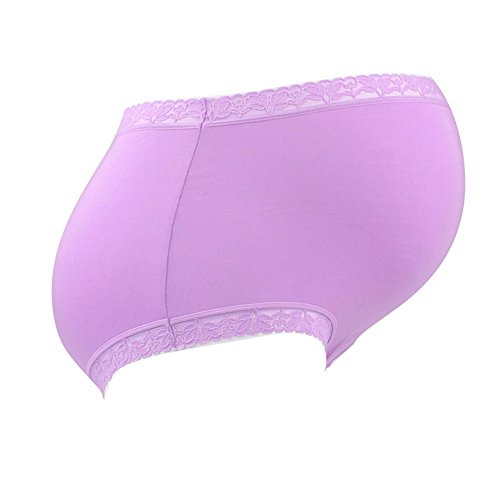 WANGSAURA Pregnant Women's Underwear Panties Model Lace Soft Smooth Cozy Maternity Briefs Knickers (Waist70-128cm/27.56"-50.39", purple)