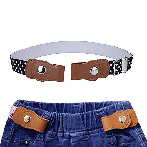 Preisvergleich Produktbild Womdee Verstellbarer Gürtel mit Verstellbarem Schnallen für Kleinkinder, Schnallenloser, Elastischer Gürtel / 14.0~26.5 Zoll Klassisches Muster für Kinder Keine Gürtelschnalle Unsichtbarer Gürtel