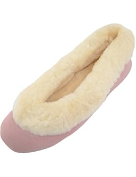 Snugrugs Damen Elena, Sheepskin Ballerina Slipper Hausschuhe