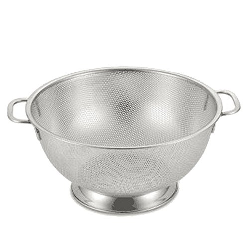 teerfu Küche Werkzeuge Edelstahl mikroperforierten Sieb Teesieb – Metall Küche Spüle Pasta Abtropfgestell mit breiter Grifffläche Korb Griffe zu Zugentlastung großen Töpfen Nudeln Waschen, Beeren, Obst, Gemüse, Salate
