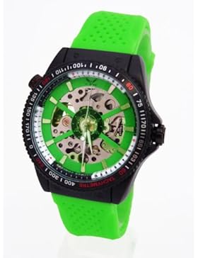 V8 St.Tropez! Sportliche Automatik Flieger Uhr in Grün G0-8