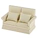 Produktbild Gazechimp Miniatur Zweisitzer Couch Sofa Wohnzimmermöbel für 1/12 Puppenhaus Puppenstube Dekoration - 13,2 x 6,5 x 7,8 cm - Beige