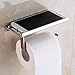 Price comparison product image Lin XH Toilet Tissue Paper Holder with Mobile Phone Storage Shelf Adhesive Bathroom Toilet Tissue Roll Paper Rack Stand, Self-Adhesive No Drilling or Wall-Mounted