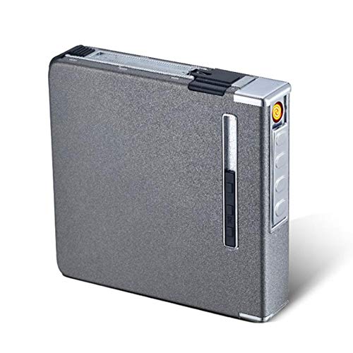 Preisvergleich Produktbild longrep Zigarettenetui mit Feuerzeug Zigarettenschachtel 20 Stücke von Automatischen Zigaretten Sind Tragbare Schutzhülle mit USB Elektrische Wiederaufladbare Lighte für Männer Damen