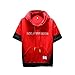 Produktbild HHyyq Herren Brief Drucken Mit Kapuze Kurzarm Top Sommer Mode Lässig Tägliche Arbeit Strand Mit Kapuze Pullover Kurzarm T-Shirt Jumper(Rot,XXXL)