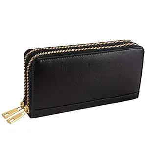 Hornbull Black/Navy Leather Wallet for Women and Designer Ladies Wallet for Girls