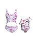 Produktbild Swallowuk Mode Eltern Kinder Bademode Blumendruck Mutter Mädchen Badeanzug Beachwear Familie Kleidung (140, Rosa)