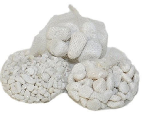 Sables et Pierres Naturelles Pierres de rivière Blancs en diverses mesures 1 kg (Moyennes)