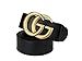 Produktbild Mode schwarz gold Schnalle GG Frau Casual Gürtel (Breite 3,5 cm schwarzer Körper) (Schwarz/Gold Schnalle, 105cm)