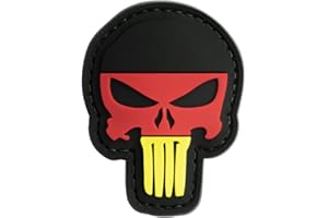 ‎OBRAMO OBRAMO German Punisher Skull Patch PVC Rubber Gotcha Paintball Airsoft Klettpatch 7,8 x 7,66cm