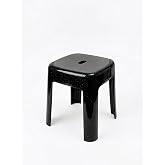 Saban Tabure Sağlam Plastik Kırılmaya Dayanıklı Bah&ccedil;e Balkon Banyo Mutfak Kamp Piknik Siyah 36x36x46 cm