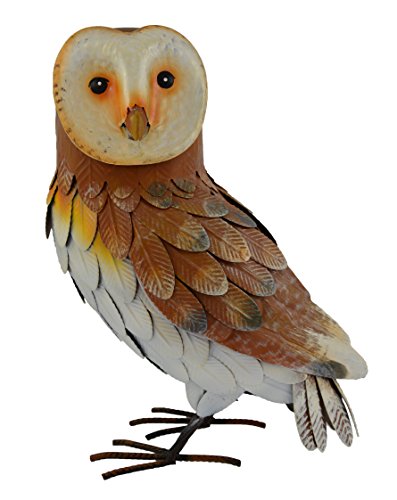 Preisvergleich Produktbild Green Jem GSGD25 Metall-Gartendekoration Schleiereule, natürliche Farben