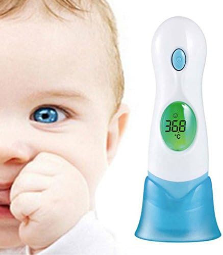 Ear Forehead Babies Thermometer - Maximiou 8 In 1 LCD Digital Infrared Non-Contact Baby Thermometer for Baby Pet Toy Child Family Home Temperature Tester Health Care Tool